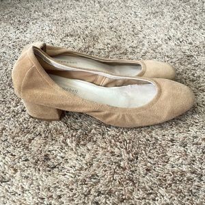 Jeffrey Campbell Bitsie nude tan suede pumps
